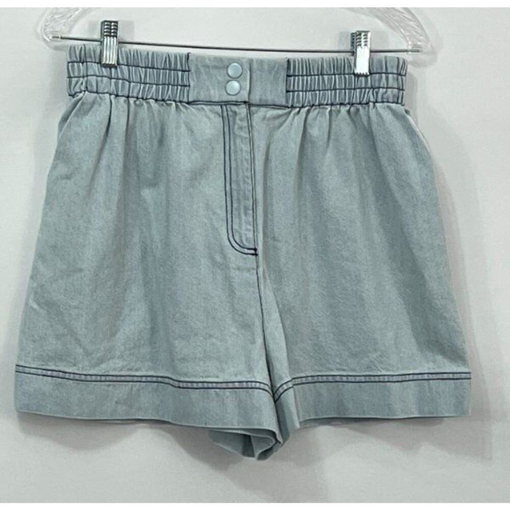 HUNTER BELL Sz S Small Light Denim Aspen Shorts Elastic Waist High Rise k - Picture 7 of 11